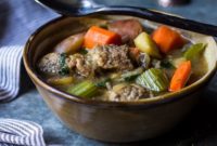 Ale-Braised Pork & Apple Stew with Hearty Vegetables