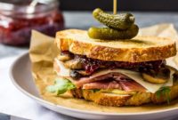 Prosciutto Asiago Sandwich with Marsala Mushrooms and Fig Jam