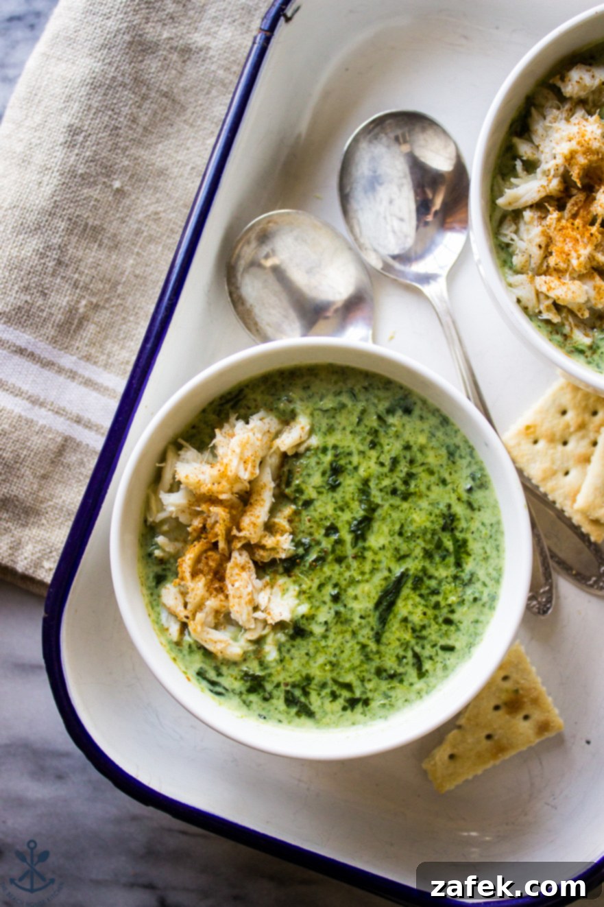 Velvety Crab and Spinach Bisque 1 featured 13186