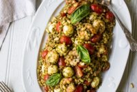 Mediterranean Farro Caprese Shrimp Salad