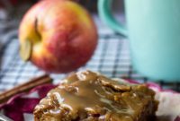 Autumn Apple Butter Blondies with Toasted Caramel