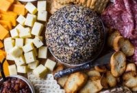 A Dazzling Holiday Cheese Board with Our Signature Everything Cheddar Horseradish Cheese Ball