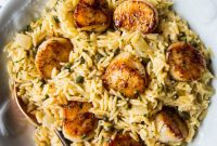 Pan-Seared Scallops with Zesty Orzo Piccata
