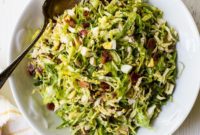 Crisp Shaved Brussels Salad with Warm Bacon Vinaigrette