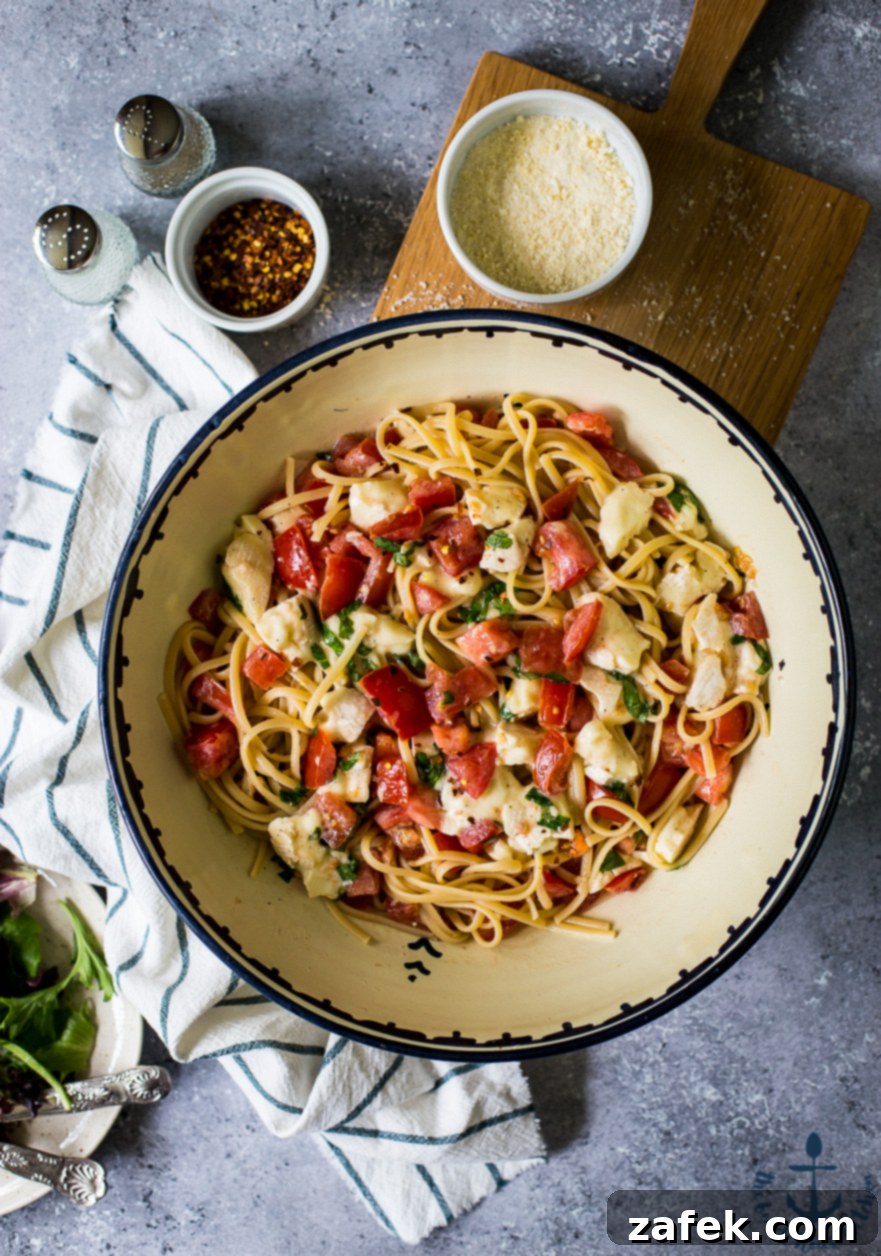 Melted Brie Linguine with Garden Tomatoes and Fragrant Basil 1 featured 21391