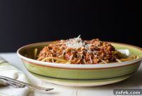 Hearty Bucatini with Rich Bolognese