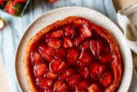 Blushing Strawberry Caramel Tart