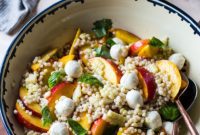 Summer Peach Corn Caprese Couscous