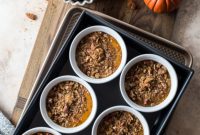 Spiced Pumpkin Custards with Gingersnap Crumble