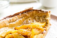 Golden Caramelized Peach Dutch Baby