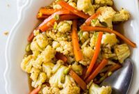 Ginger Sesame Roasted Cauliflower and Carrots
