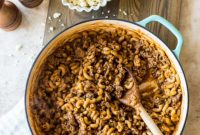 Homemade Greek Beef and Orzo Skillet