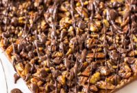 Decadent Maple Pecan Bars Adorned with Chocolate
