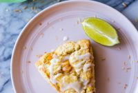 Tropical Mango & Toasted Coconut Scones with Lime Glaze