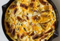 Decadent Skillet Brioche Sausage Egg Strata