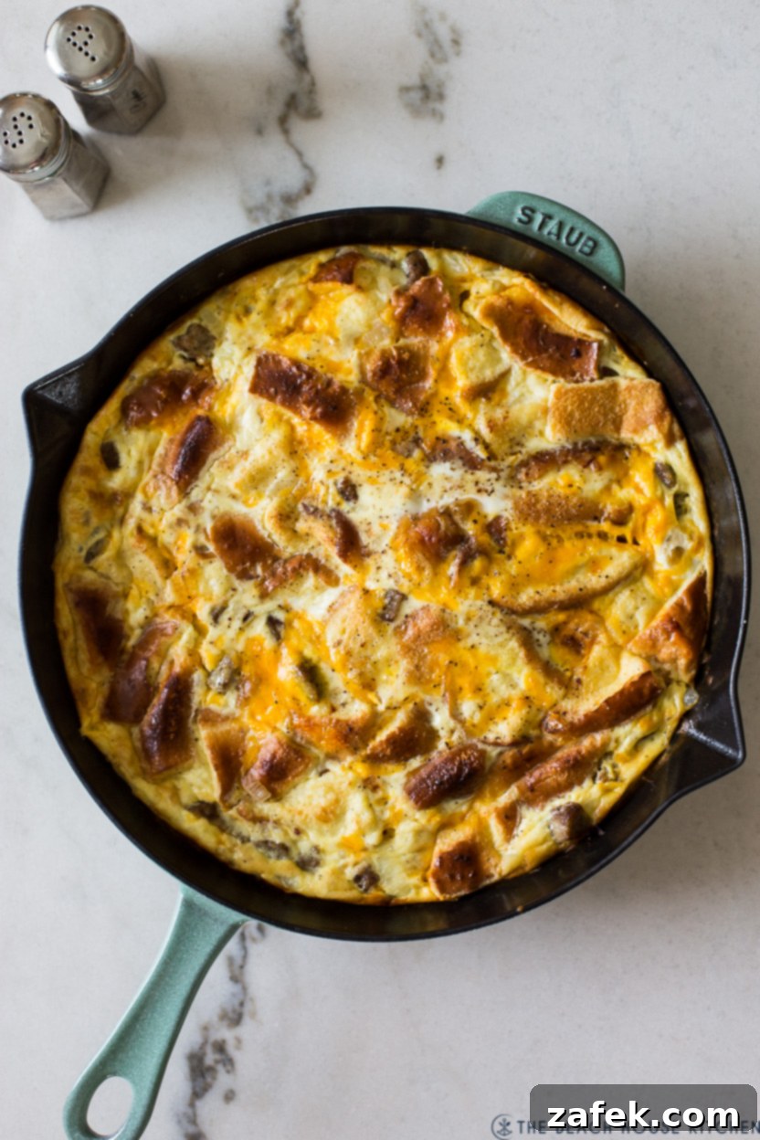 Decadent Skillet Brioche Sausage Egg Strata 1 featured 52224