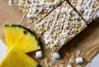 Tropical Paradise Krispie Treats with Toasted Coconut, Pineapple, and White Chocolate