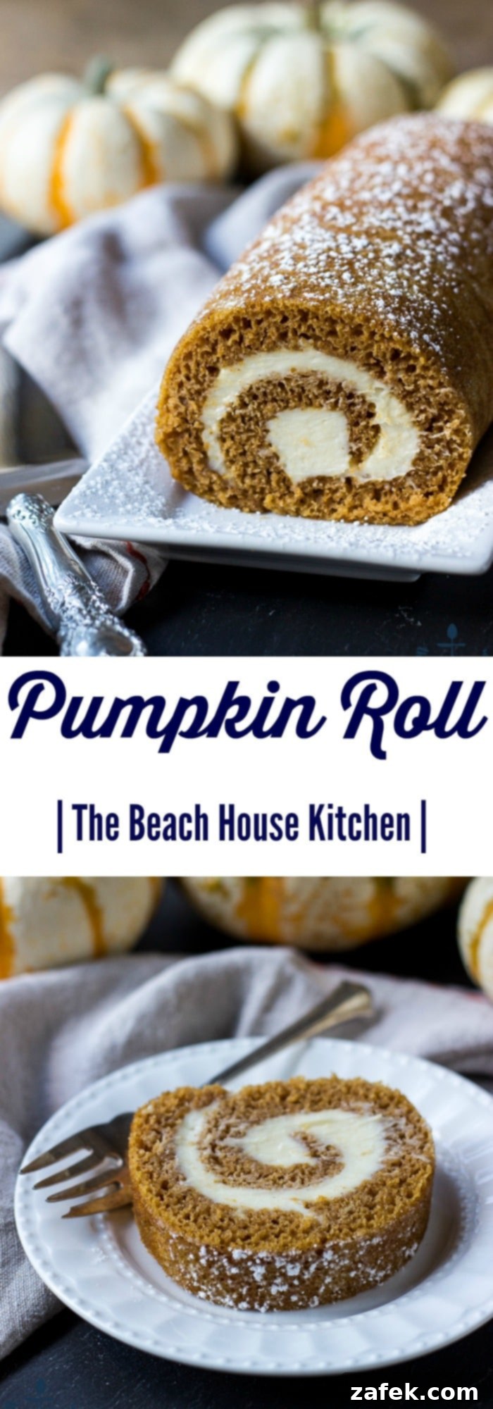 Spiced Pumpkin Swirl 10 A final beauty shot of the Pumpkin Roll, showcasing its golden-brown exterior and generous dusting of powdered sugar.