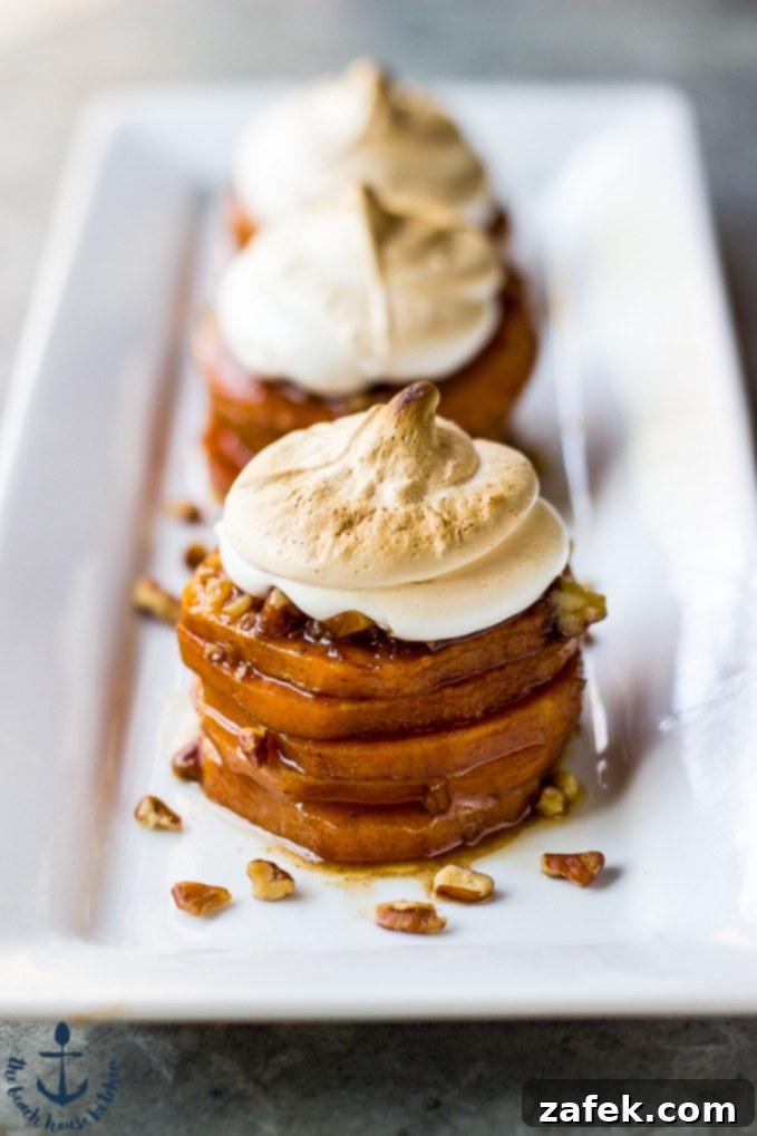 Sweet Potato Stacks with Toasted Marshmallow Creme