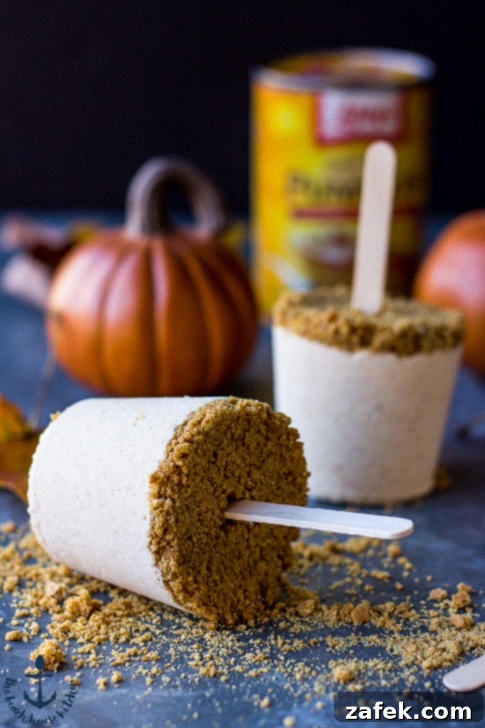 Assortment of Pumpkin Cheesecake Popsicles ready to be served, a perfect frozen treat
