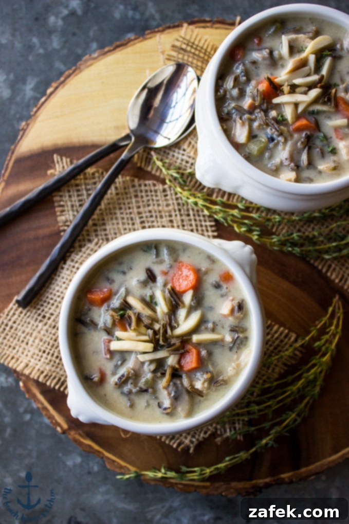 Hearty Turkey Wild Rice Soup, a complete meal for cold weather