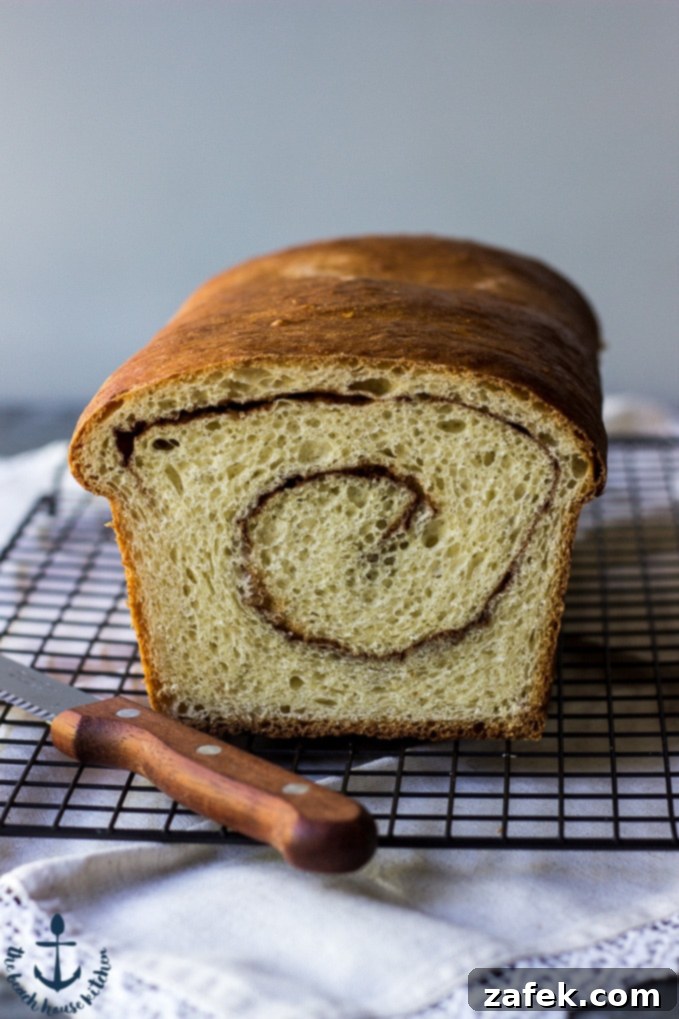 Delicious Cinnamon Swirl Bread sliced and ready to be enjoyed