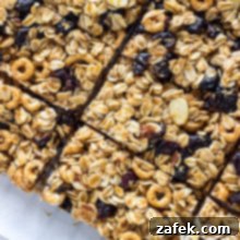 White Chocolate Dipped Blueberry Granola Bars