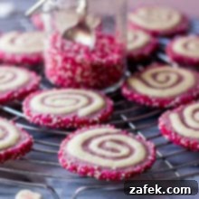 Sweetheart Raspberry Swirls 8 Valentine's Raspberry Pinwheel Cookies