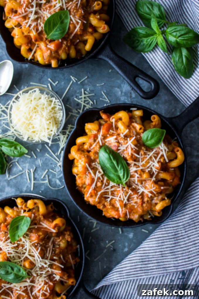 Bolognese Bake - a hearty pasta dish with rich meat sauce and creamy bechamel