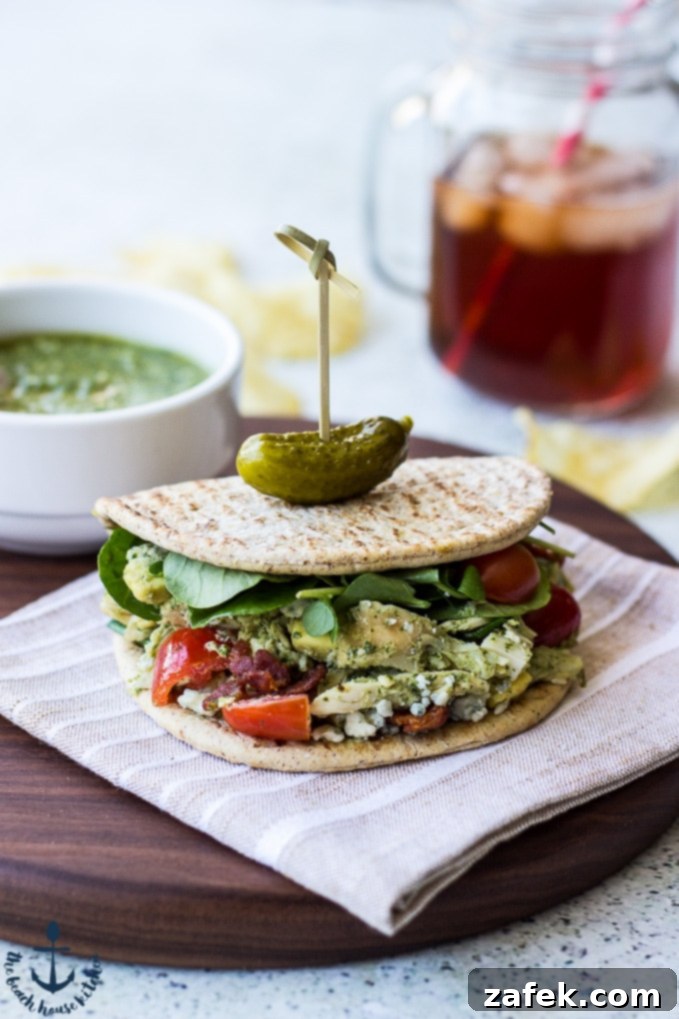 Gourmet Cobb Flatbread Wrap with Signature Watercress Pesto 2 Delicious Cobb Salad Flatbread Wrap with fresh Watercress Pesto, garnished beautifully