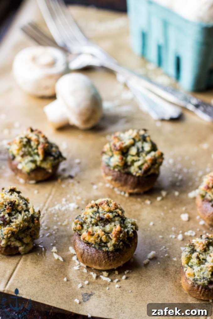 Creamy Boursin and Spinach Stuffed Mushrooms 4 Spinach and Boursin Stuffed Mushrooms