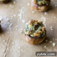 Creamy Boursin and Spinach Stuffed Mushrooms 6 Spinach and Boursin Stuffed Mushrooms
