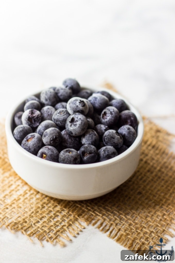 Close-up of a stack of blueberry fritters on a plate, showing the crispy edges and soft interior