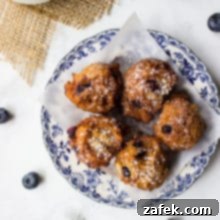 Delicious Blueberry Fritters ready to be served