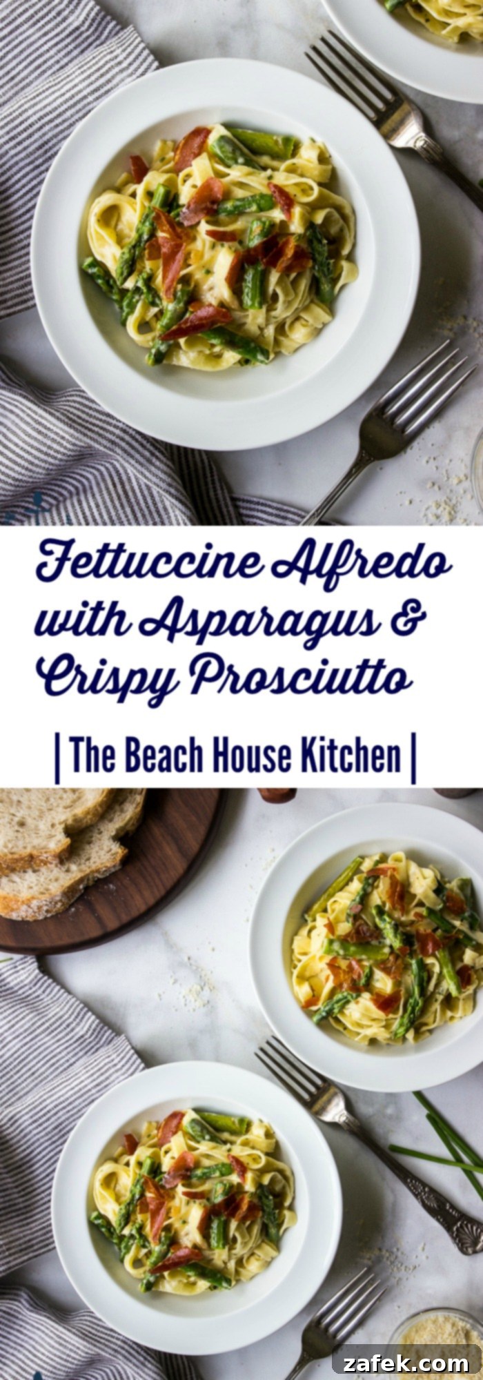 Crispy Prosciutto and Tender Asparagus Fettuccine Alfredo 8 Fettucine Alfredo with Asparagus & Crispy Prosciutto