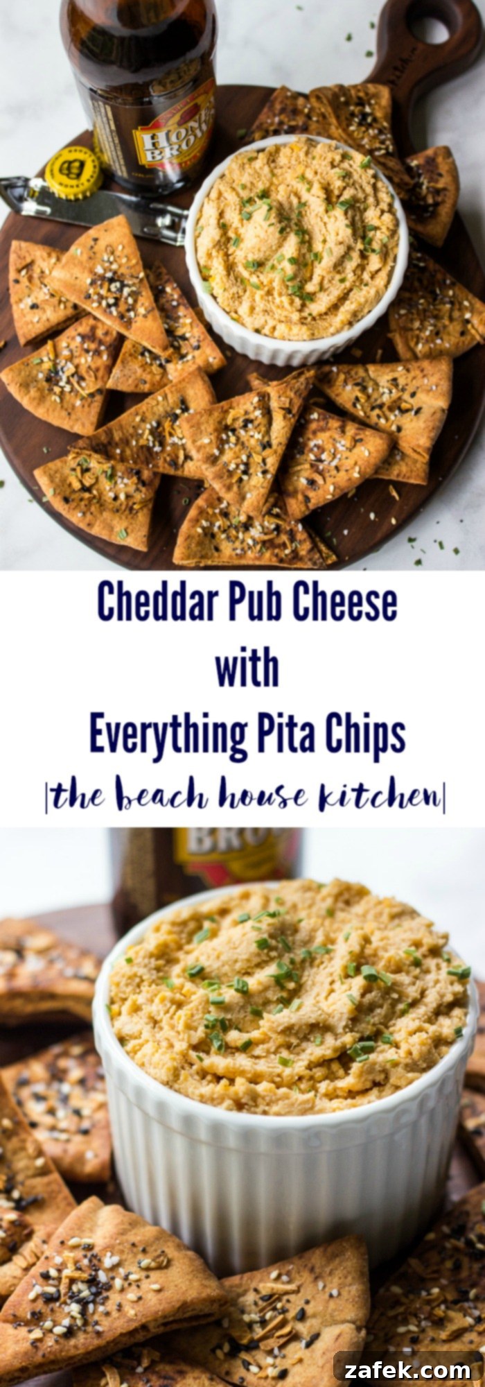 Creamy Cheddar Pub Cheese and Zesty Everything Pita Chips 7 Cheddar Pub Cheese with Everything Pita Chips