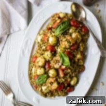 Farro Caprese Salad with Shrimp