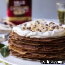 Decadent Chocolate Hazelnut Crepe Tower 2 Chocolate Hazelnut Crepe Cake