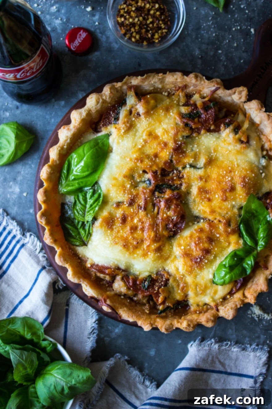 Close-up of the savory Parmesan crust for the pizza tart