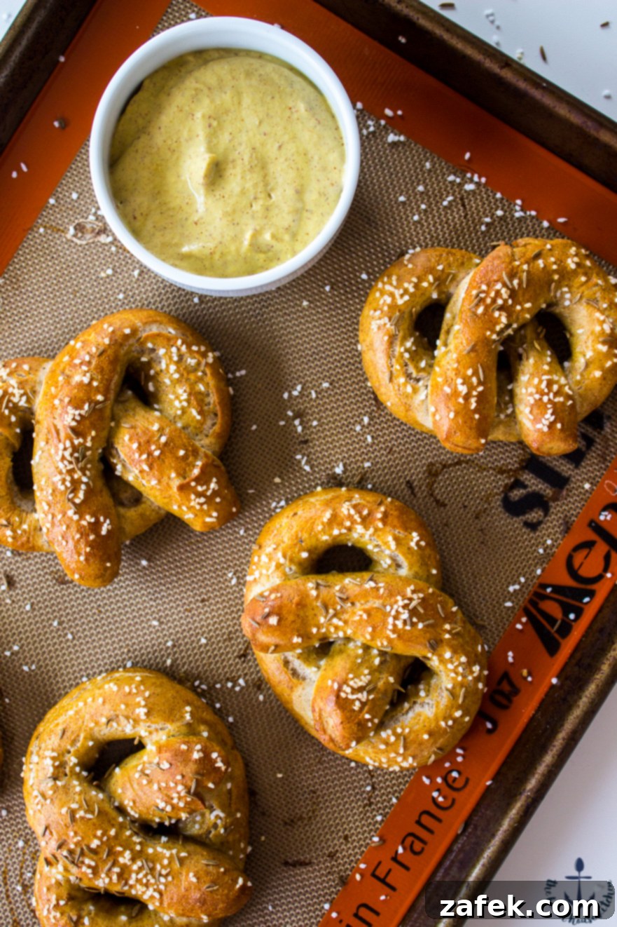 Delicious Rye Soft Pretzels served hot