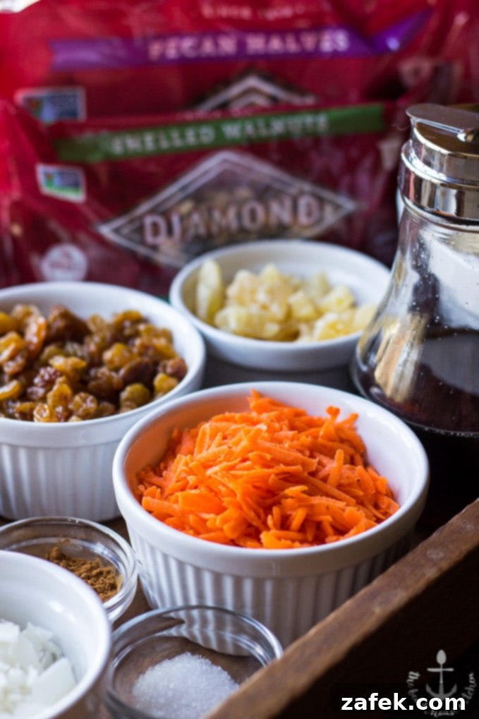 Carrot-Cake-Granola Ingredients for carrot cake granola.