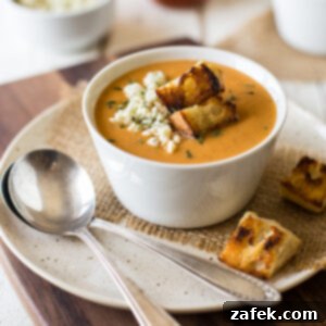 Buffalo Cauliflower Soup in a bowl