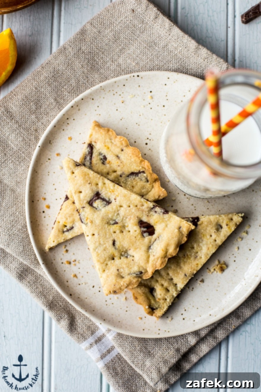 Chocolate Chunk Orange Shortbread - Freshly baked Chocolate Chunk Orange Shortbread - Served on a cooling rack