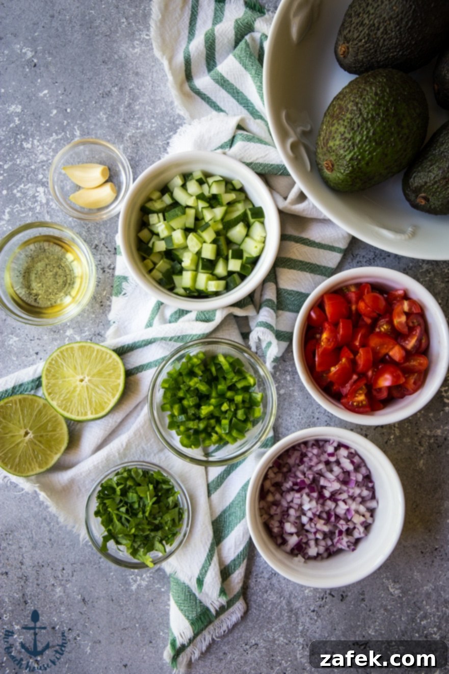 Avocado and Tomato Salsa Avocado and Tomato Salsa ingredients being tossed in a bowl