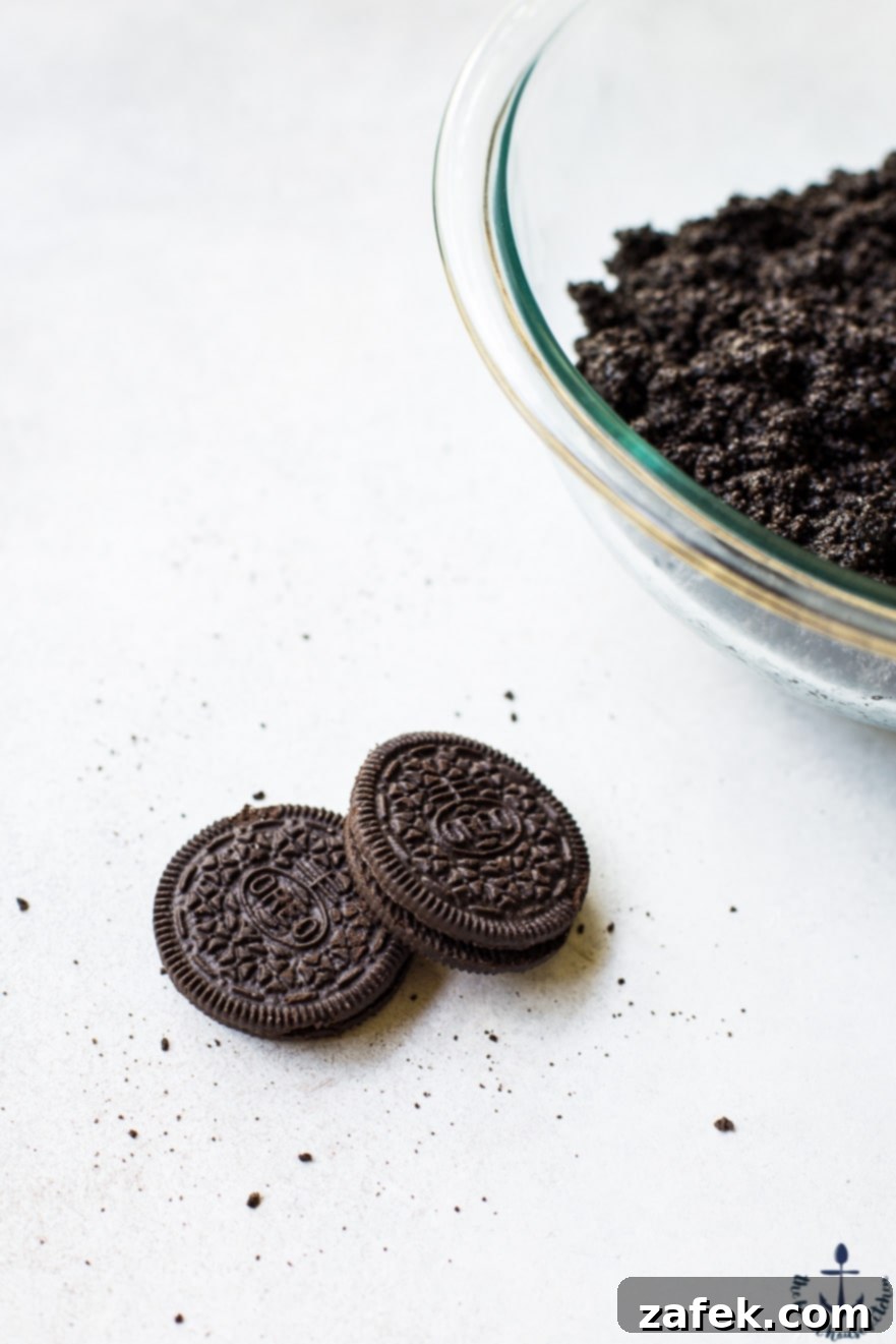 Overhead Shot of Freshly Baked Oreo Blondies A top-down view of the beautifully textured Oreo Blondies