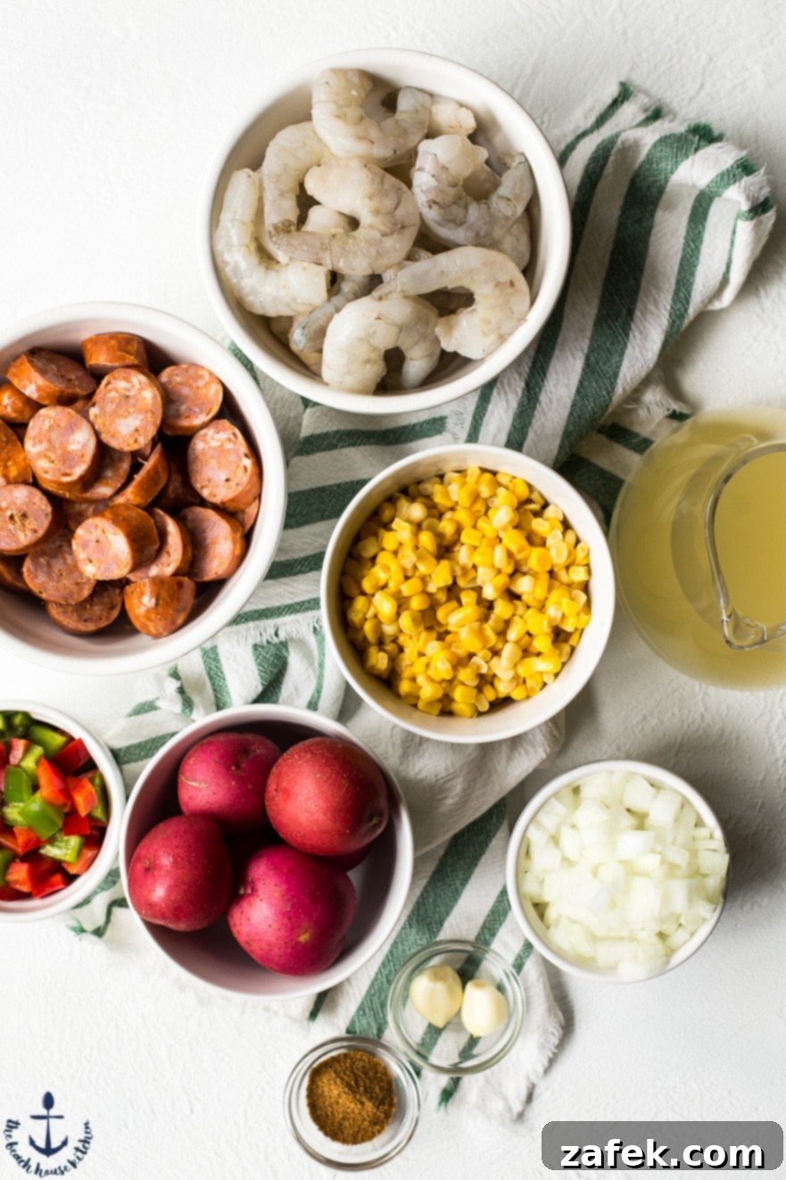 Low Country Boil Soup with fresh parsley garnish