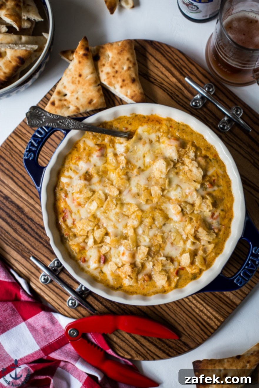 Rich and Creamy Hot Cheesy Lobster Dip, perfect for holiday entertaining