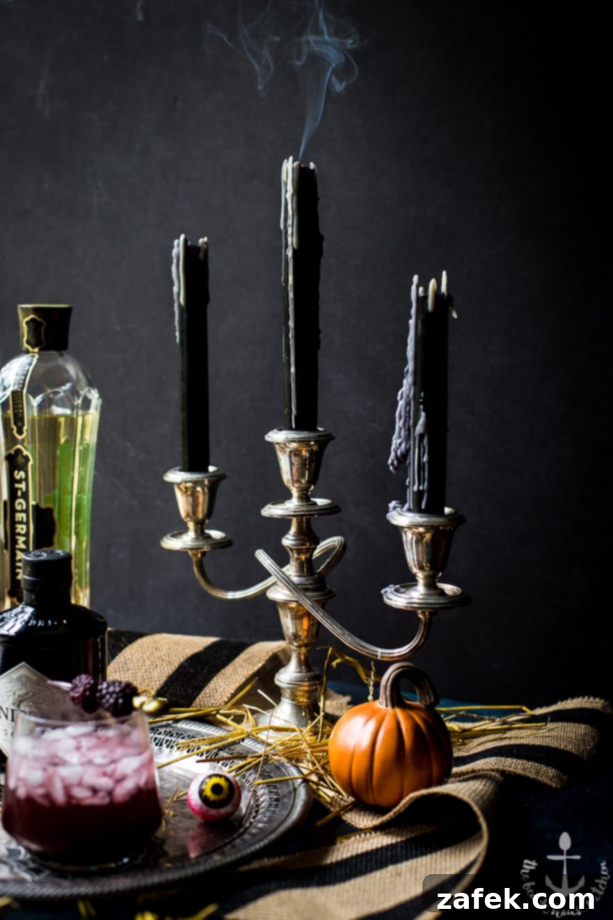 Black Widow Cocktail - Final Presentation in Elegant Glass