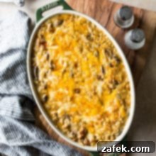 Cheesy Spicy Sausage Rice Bake