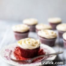 Red Velvet Cupcakes with Cream Cheese Icing 2 Red Velvet Cupcakes with Cream Cheese Frosting - Recipe Image